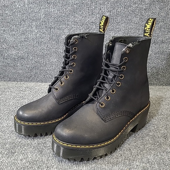 Dr. Martens Shriver Hi‎ Leather Lace-Up Platform Women's Sz 7 Combat Boot *Flaws
